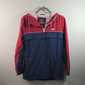 Hollister Red and Blue Men's Jacket